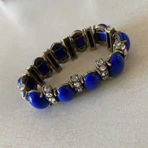 J.Crew Blue & Clear Rhinestone Crystal Bracelet